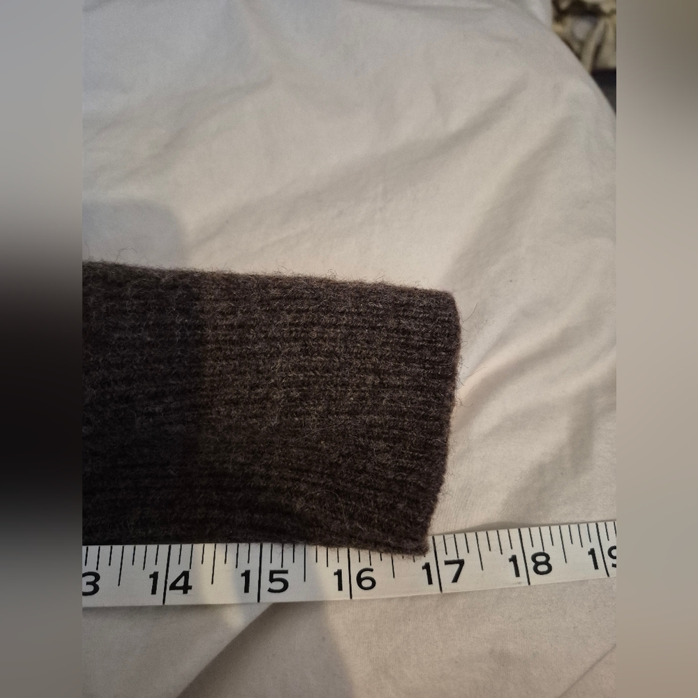 Alpaca / Wool Betabrand Brown Hooded Wrap Sweater - Picture 11 of 11